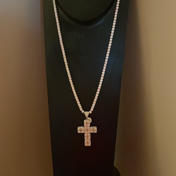 Sterling silver tennis chain set with pendant piece - Picture 6 of 10